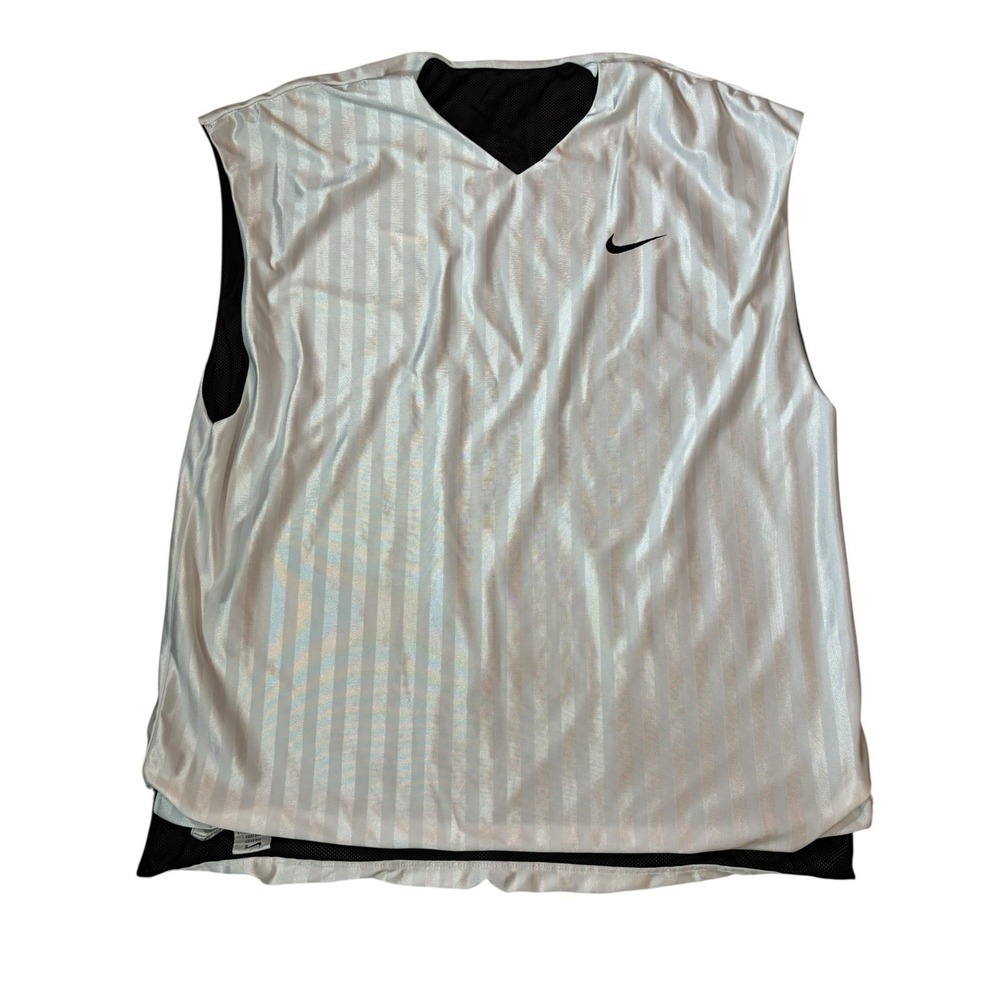 VTG Nike‎ Reversible Mesh Jersey Tank Men XXL White Black Basketball Swoosh 90s